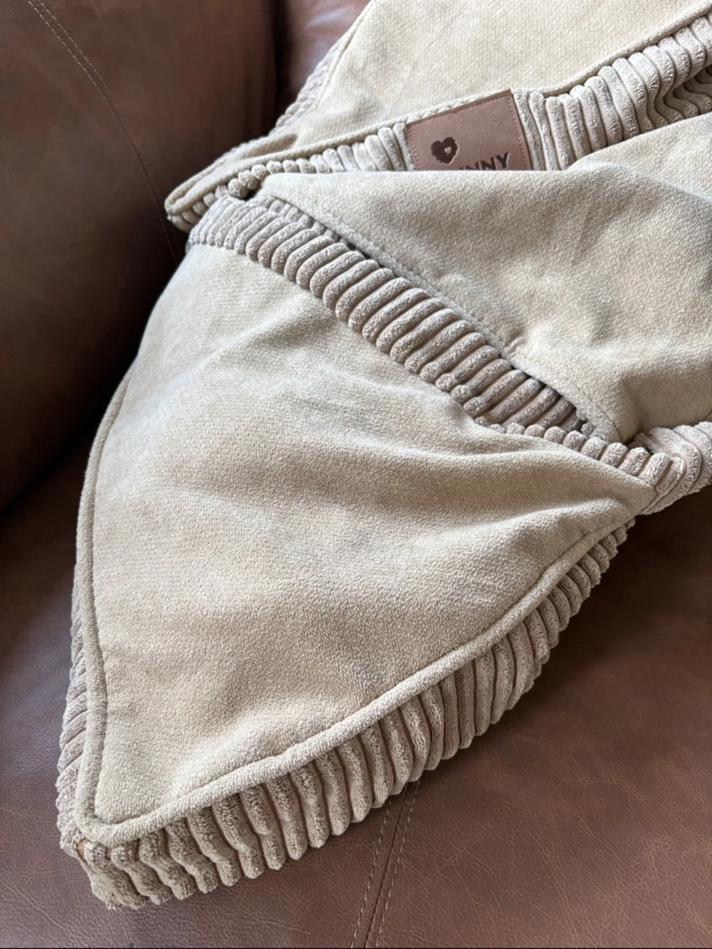 FUNNY FUZZY Pet Stair - Khaki 3-Step Corduroy Plush COVER ONLY